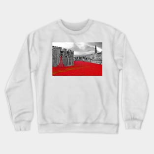 Red Poppies At The Tower Of London Crewneck Sweatshirt